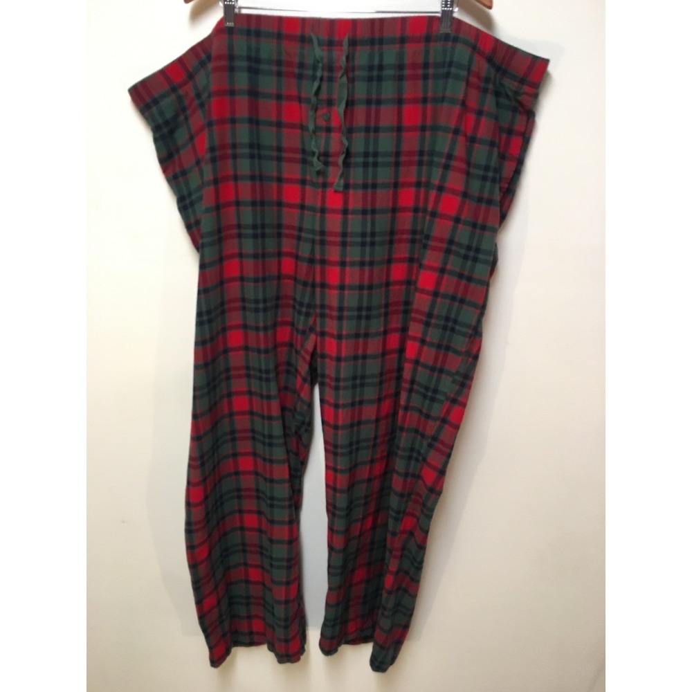 Goodfellow & Co Pajama Pants Mens 5XLT Red Green Plaid Flannel Loungewear Cotton